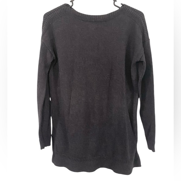Old Navy Women's Small Long Dark Gray Sweater Cotton Blend Round Neck Oversized - Picture 1 of 15